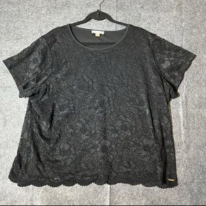 Calvin Klein Black Floral Lace Top